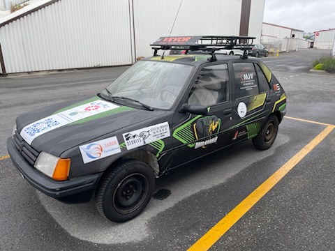 Example of the presentation of the sponsors on the car that did the Europ'Raid 2024