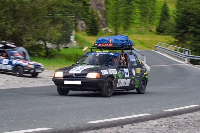 Team Peugeot'obot sponsors' vehicule during Europ'Raid 2024